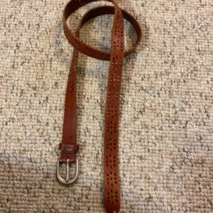 Floral Cutout Leather Belt